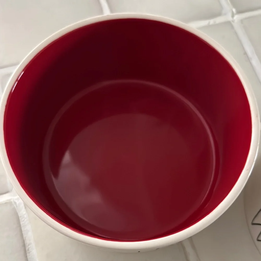 Rae Dunn Ceramic Pet Bowls - Red & White Interiors